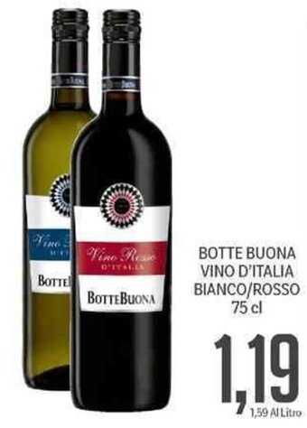 Supermercati Piccolo Botte Buona Vino D'Italia Bianco/Rosso 75 cl offerta