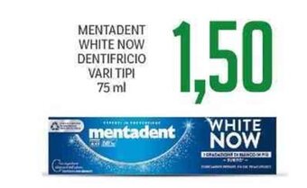 Supermercati Piccolo Mentadent White Now Dentifricio Vari Tipi 75 ml offerta