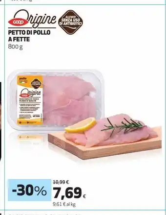 Coop Petto di pollo a fette coop offerta