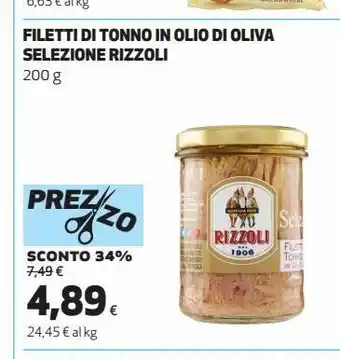 Coop Filetti di tonnoin olio di oliva selezione  rizzoli offerta