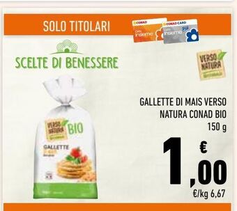 Conad Gallette di mais verso natura conad bio offerta