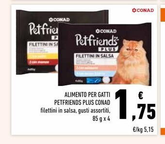 Conad Alimento per gatti petfriends plus conad offerta