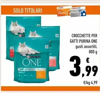 Conad Crocchette per gatti purina one offerta