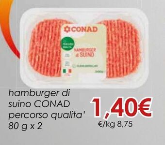 Conad Hamburger di suino conad percorso qualità offerta