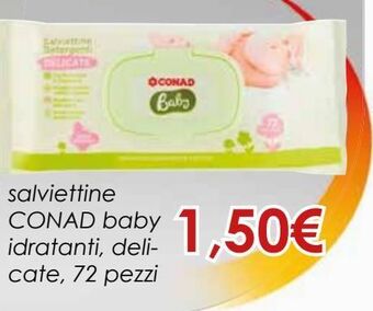 Conad Salviettine conad baby idratanti, delicate, 72 pezzi offerta