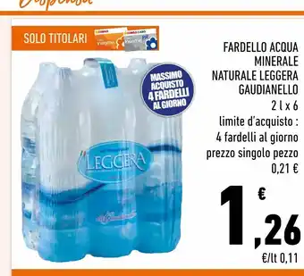 Fardello acqua minerale naturale leggera gaudianello