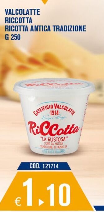 Adhoc Valcolatte riccotta ricotta antica tradizione offerta