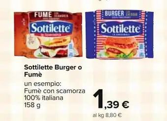Carrefour Iper Sottilette burger o fumè offerta