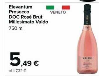 Elevantum prosecco doc rosè brut millesimato valdo