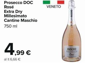 Carrefour Iper Prosecco doc rosè extra dry millesimato cantine maschio offerta