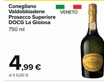 Carrefour Iper Conegliano valdobbiadene prosecco superiore docg la gioiosa offerta