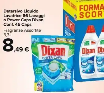 Carrefour Market Detersivo liquido lavatrice 66 lavaggi o power caps dian offerta