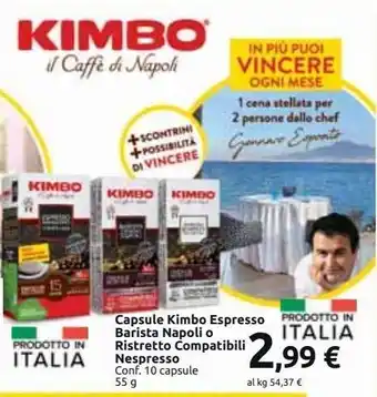 Carrefour Market Capsule kimbo espresso barista napoli o ristetto compatibili nespresso offerta