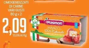 Supermercati Piccolo Plasmon Omogeneizzati Di Carne vari gusti 80 g x 2 offerta