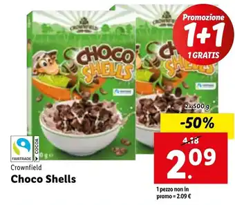 Lidl Crownfield Choco Shells 2x500 g offerta