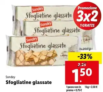 Lidl Sondey Sfogliatine glassate 3x200 g offerta
