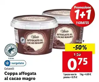 Lidl Gelatelli Coppa affogata al cacao magro 2x80 g offerta