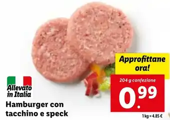 Lidl Hamburger con tacchino e speck 204 g offerta