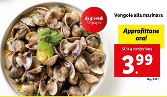Lidl Vongole alla marinara 500 g offerta