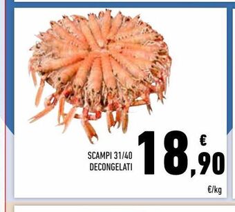 Conad Superstore Scampi 31 / 40 decongelati offerta