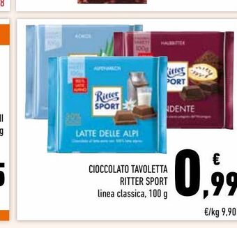 Cioccolato tavoletta ritter sport