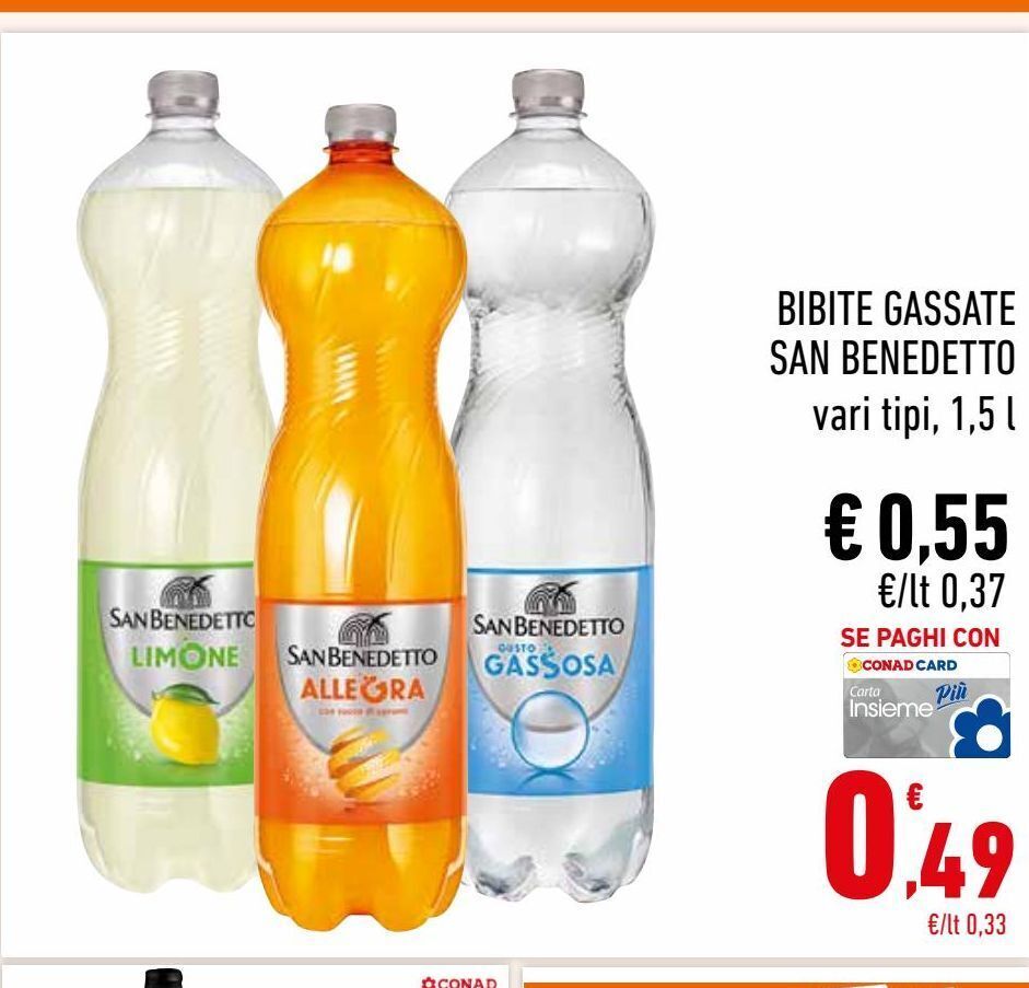 Conad Superstore Bibite  gassate san benedetto offerta