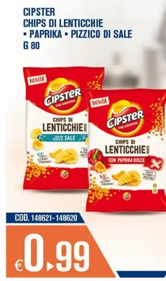 Adhoc Cipster chips di lenticchie offerta