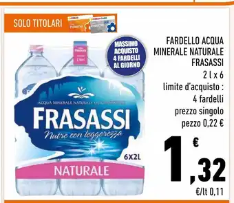 Conad Superstore Fardello acqua minerale natrurale frasassi offerta
