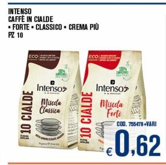 Intenso caffè in cialde