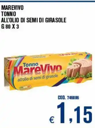 Adhoc Marevivo tonno all'olio di semi di girasole offerta