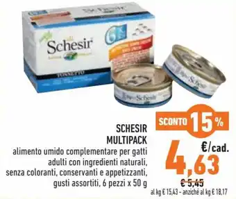 Pet Store Conad Schesir Multipack 6 pezzi x 50 g offerta