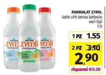 Pam Parmalat Zymil latte uht senza lattosio vari tipi 1 lt offerta