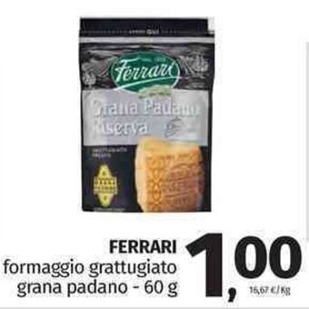 Pam Ferrari formaggio grattugiato grana padano 60 g offerta