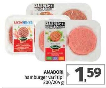 Pam Amadori hamburger vari tipi 200/204 g offerta