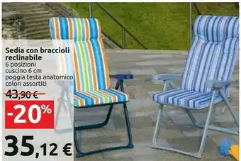 Carrefour Sedia Con Braccioli Reclinabile offerta