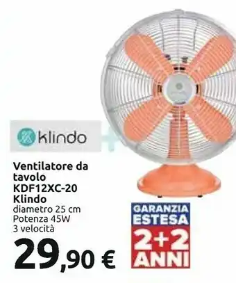 Carrefour Klindo Ventilatore Da Tavolo KDF12XC-20 offerta