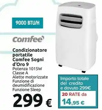 Carrefour Comfeè Comfee Condizionatore Portatile Sogni D'oro 9 offerta