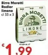 Despar Moretti Birra - Radler Limone 330 G(ml) offerta