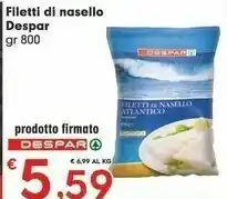 Despar Despar Filetti Di Nasello offerta