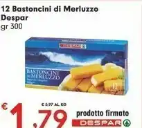 Despar Findus Despar 12 Bastoncini Di Merluzzo offerta