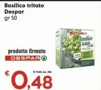 Despar Despar - Basilico Tritato Con Olio 50 G(ml) offerta