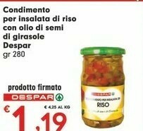 Despar Despar Condimento Per Insalata Di Riso Con Olio Di Semi Di Girasole offerta