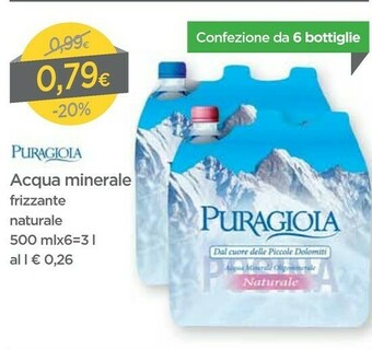 DPiù Puragioia Acqua Minerale Naturale Frizzante offerta