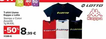Carrefour Market T-shirt uomo kappa o lotto offerta