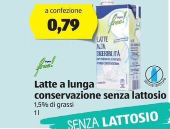ALDI Enjoy free latte a lunga conservazione senza lattosio offerta