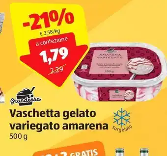 ALDI Grandessa vaschetta di gelato variegato amarena offerta