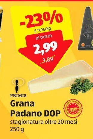 ALDI Primis grana padano dop offerta