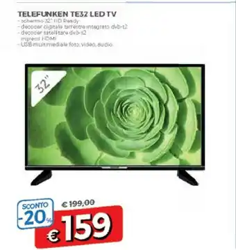 DPiù Telefunken Te32 Led Tv offerta