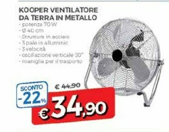 DPiù Kooper Ventilatore offerta