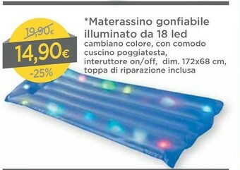 DPiù Materassino Gonfiabile Illuminato Da 18 Led offerta